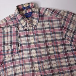 Pendleton Oceanside Mens Large Plaid Short‎ Sleeve Button Shirt